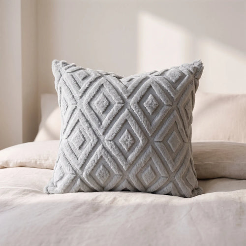 Alvea - Textured Geometric Square Scatter Cushion