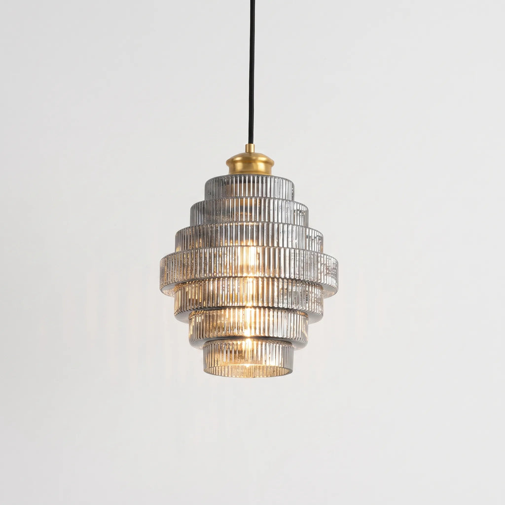 LuminaPendant - Tiered Ribbed Ceiling Pendant Light