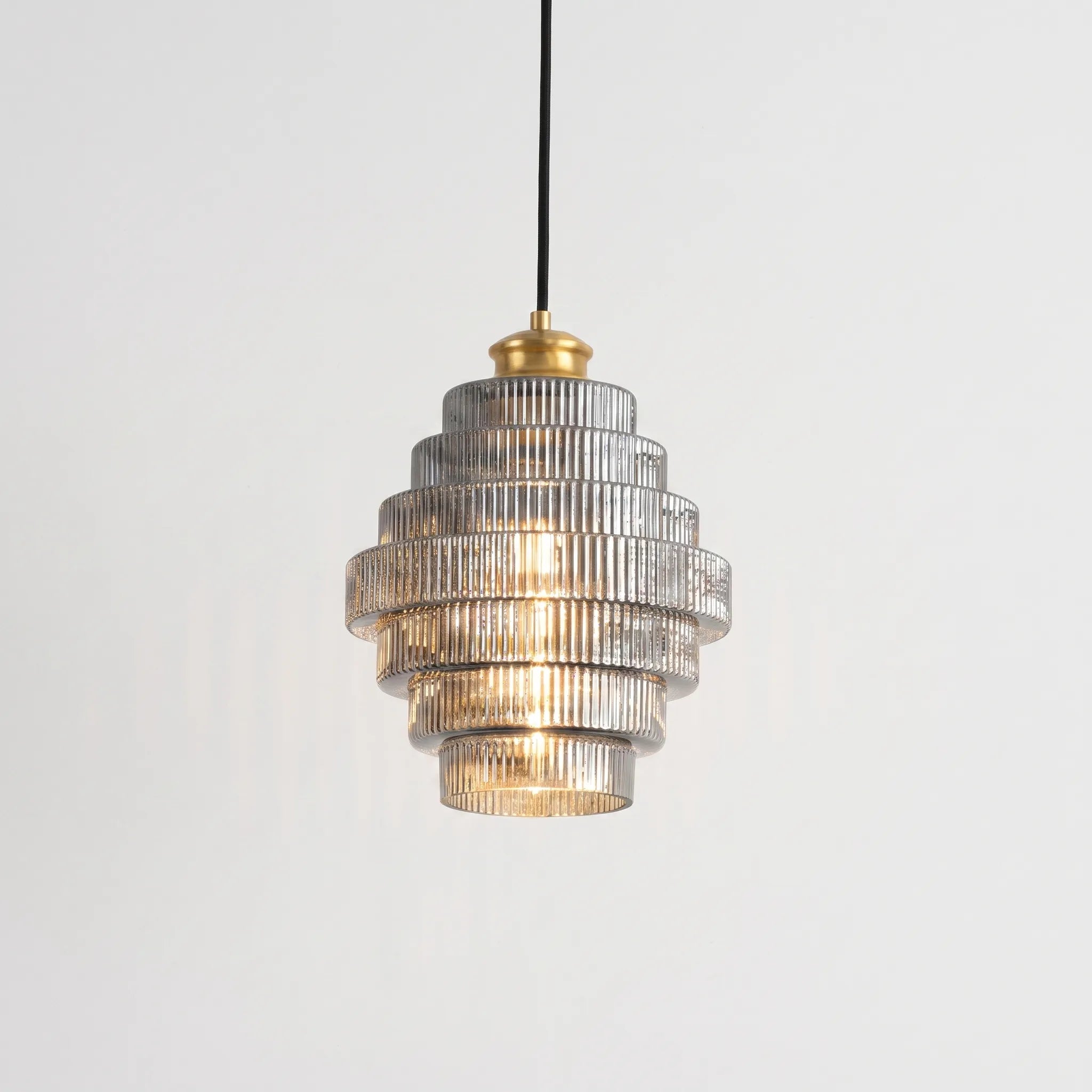 LuminaPendant - Tiered Ribbed Ceiling Pendant Light