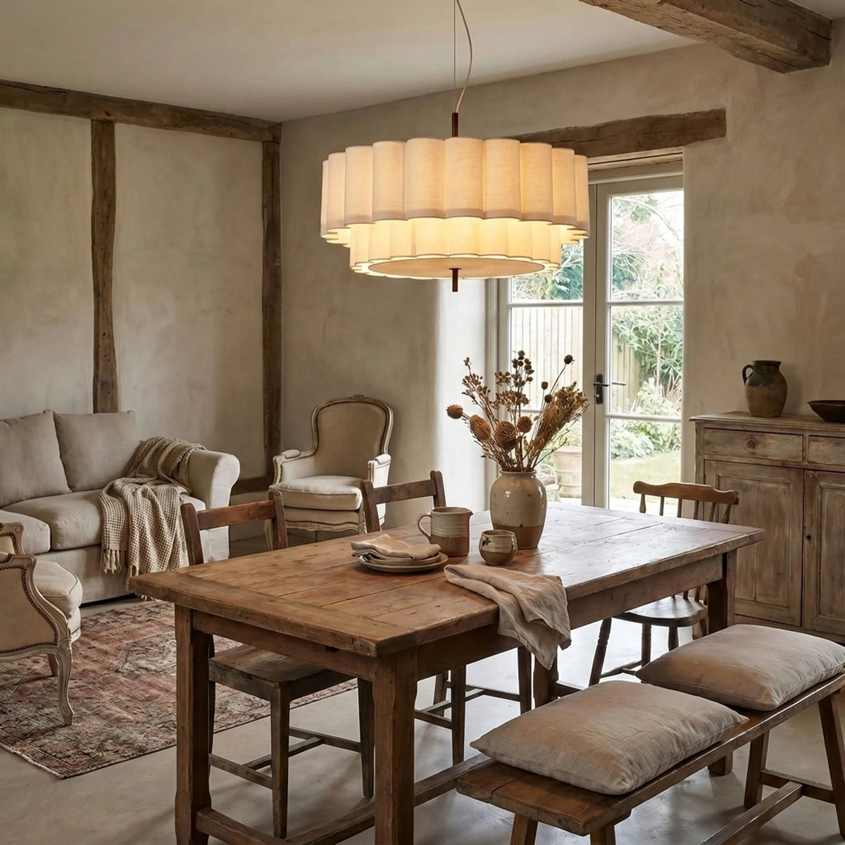 Lumira - Tiered Scalloped Pendant Light