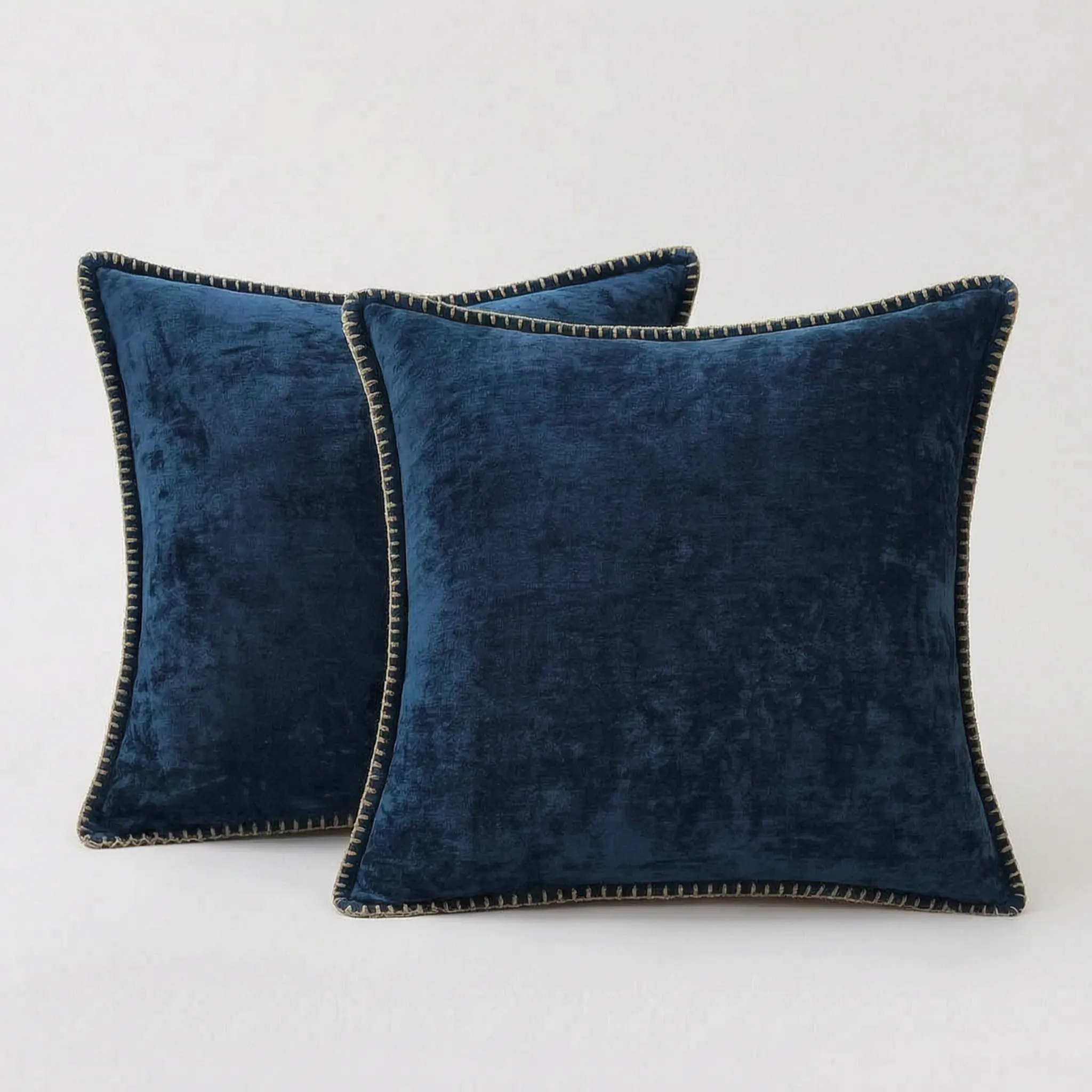 VelvetNest - Square Plush Textured Cushion Cover