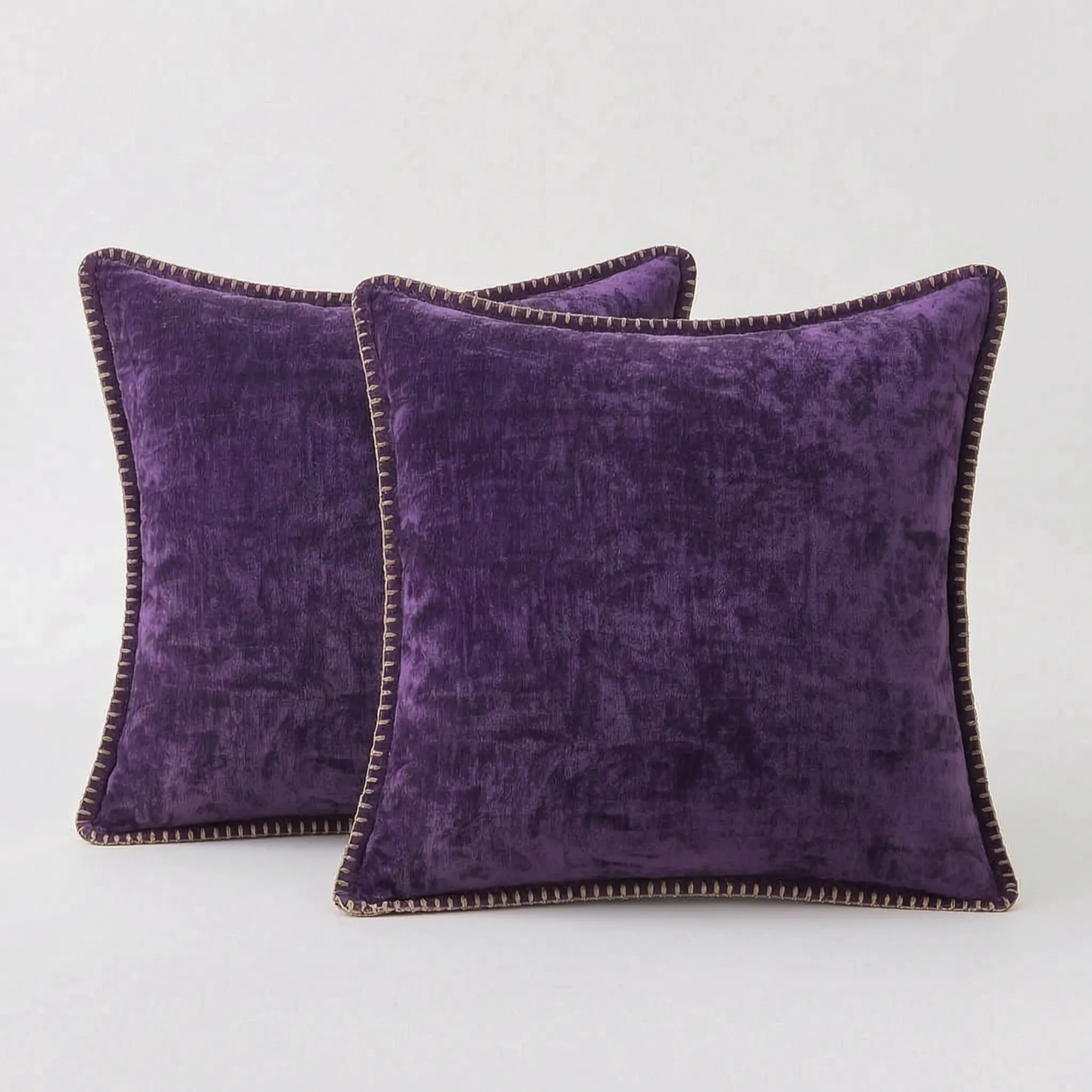 VelvetNest - Square Plush Textured Cushion Cover