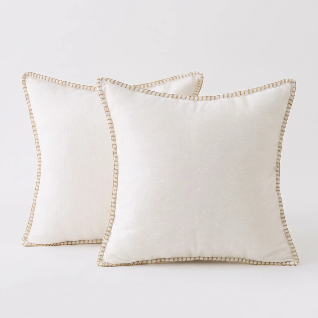 VelvetNest - Square Plush Textured Cushion Cover