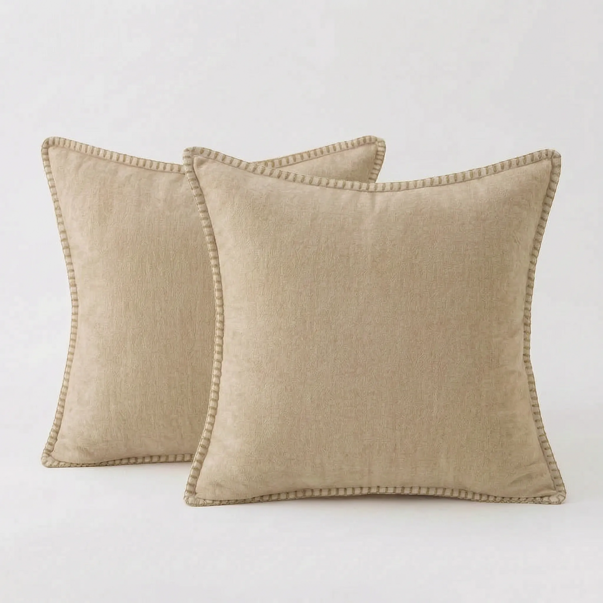 VelvetNest - Square Plush Textured Cushion Cover