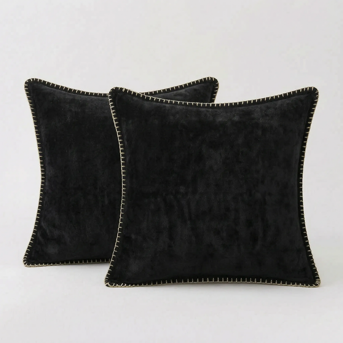 VelvetNest - Square Plush Textured Cushion Cover